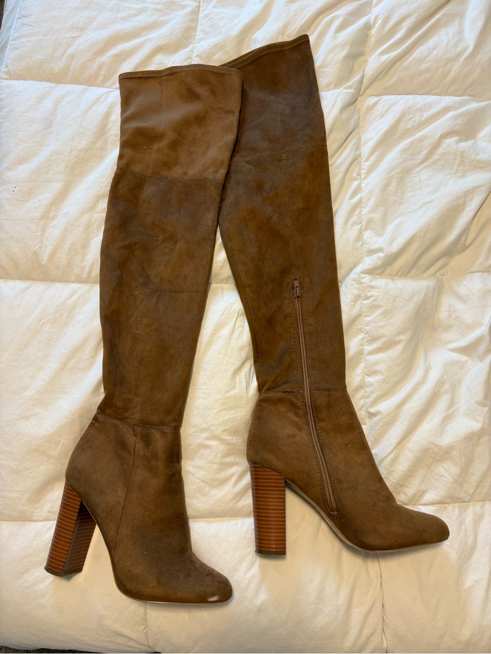 Suede Over-the-Knee Heel Boots